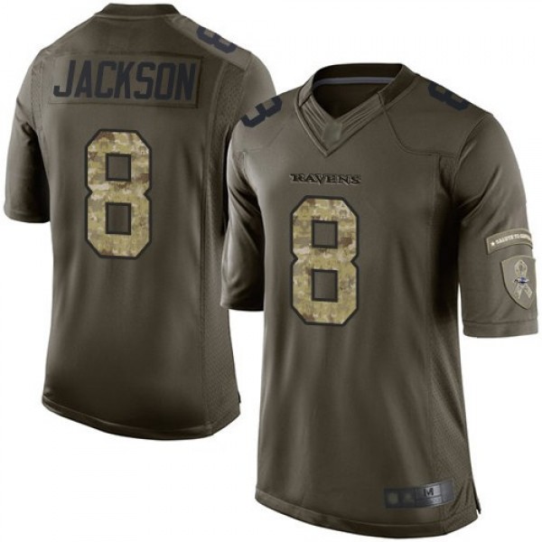 Nike Ravens #8 Lamar Jackson Green Men's Stitched NFL Limited 2015 Salute to Service Jersey