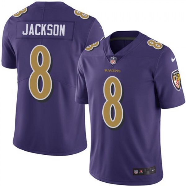 Nike Ravens #8 Lamar Jackson Purple Men's Stitched NFL Limited Rush Jersey
