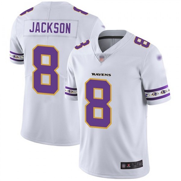 Nike Ravens #8 Lamar Jackson White Men's Stitched NFL Limited Team Logo Fashion Jersey