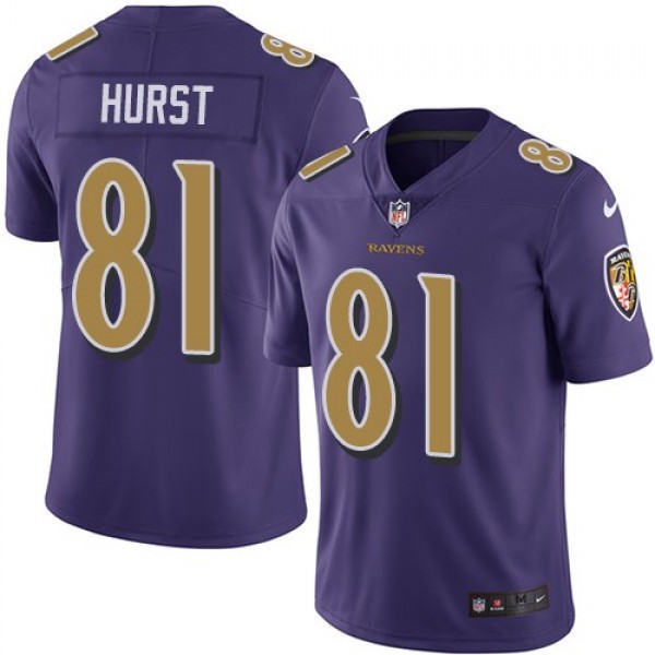 Nike Ravens #81 Hayden Hurst Purple Men's Stitched NFL Limited Rush Jersey