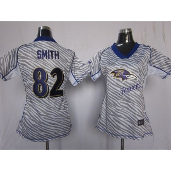 Women's Ravens #82 Torrey Smith Zebra Stitched NFL Elite Jersey