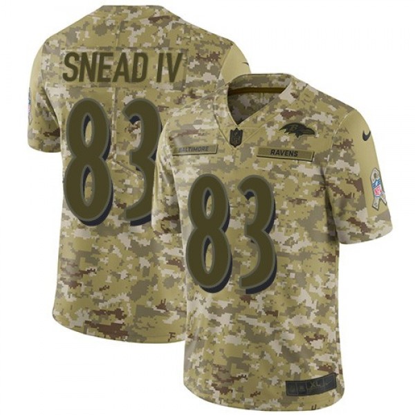 Nike Ravens #83 Willie Snead IV Camo Men's Stitched NFL Limited 2018 Salute To Service Jersey