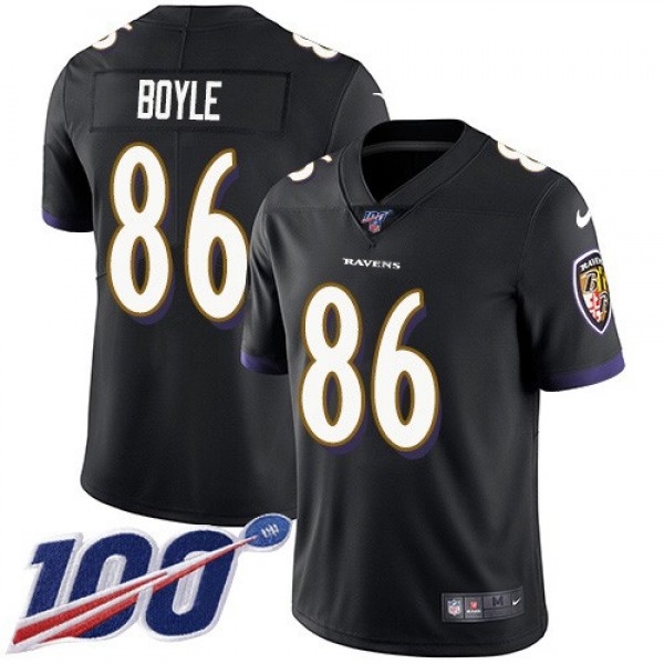 Nike Ravens #86 Nick Boyle Black Alternate Men's Stitched NFL 100th Season Vapor Untouchable Limited Jersey