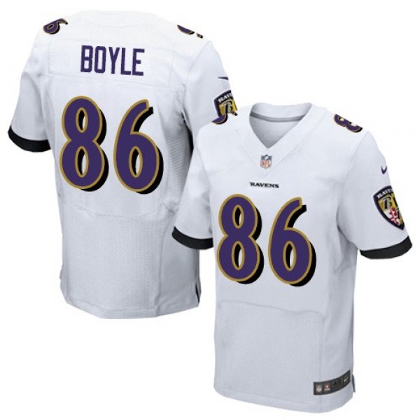 Nike Ravens #86 Nick Boyle White Men's Stitched NFL New Elite Jersey