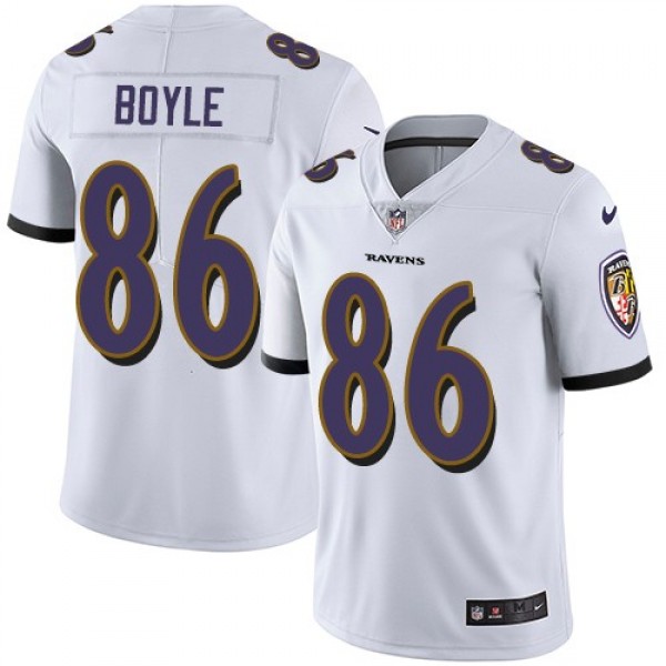 Nike Ravens #86 Nick Boyle White Men's Stitched NFL Vapor Untouchable Limited Jersey
