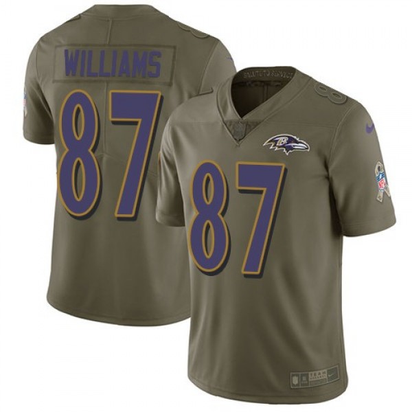 Nike Ravens #87 Maxx Williams Olive Men's Stitched NFL Limited 2017 Salute To Service Jersey