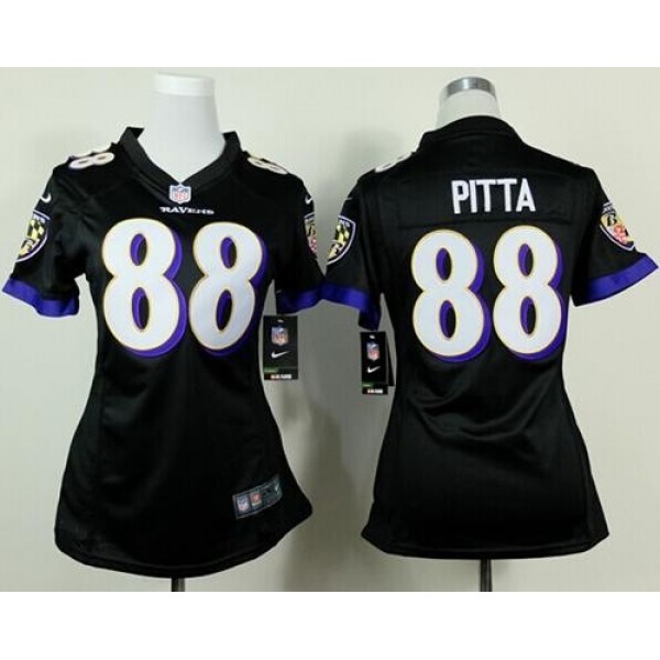 Women's Ravens #88 Dennis Pitta Black Alternate Stitched NFL New Elite Jersey