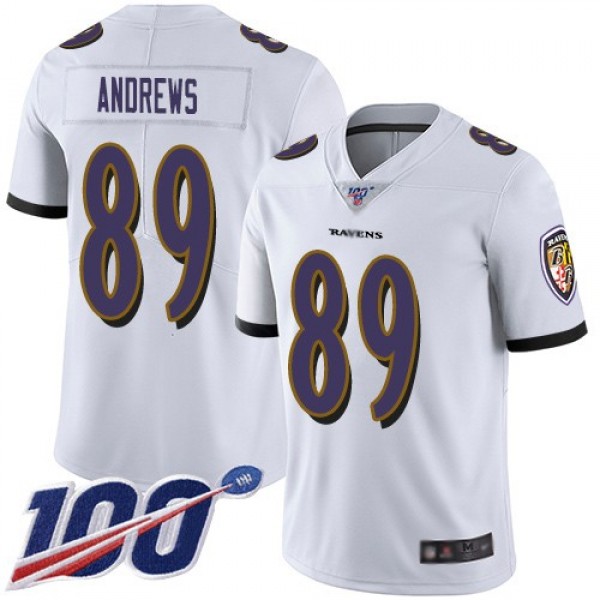 Nike Ravens #89 Mark Andrews White Men's Stitched NFL 100th Season Vapor Limited Jersey