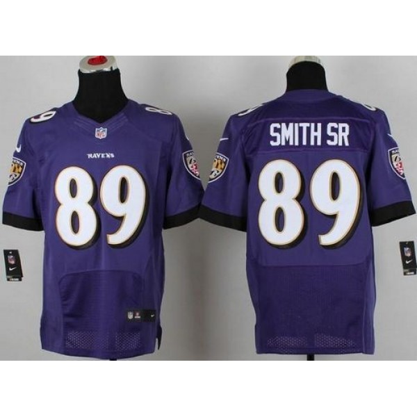 Nike Ravens #89 Steve Smith Purple Team Color Men's Stitched NFL New Elite Jersey