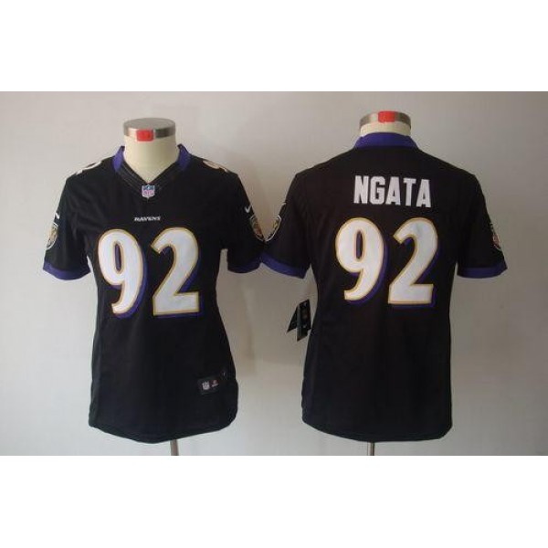 Women's Ravens #92 Haloti Ngata Black Alternate Stitched NFL Limited Jersey