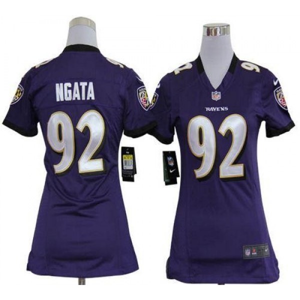 Women's Ravens #92 Haloti Ngata Purple Team Color Stitched NFL Elite Jersey