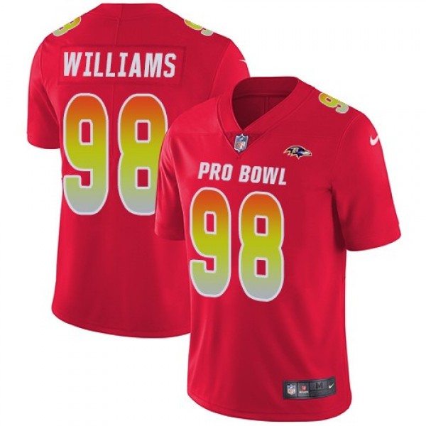 Nike Ravens #98 Brandon Williams Red Men's Stitched NFL Limited AFC 2019 Pro Bowl Jersey