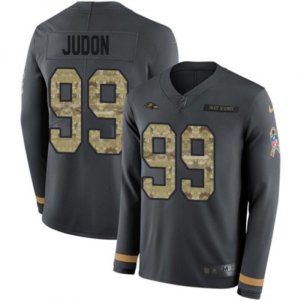 Nike Ravens #99 Matthew Judon Anthracite Salute to Service Men's Stitched NFL Limited Therma Long Sleeve Jersey
