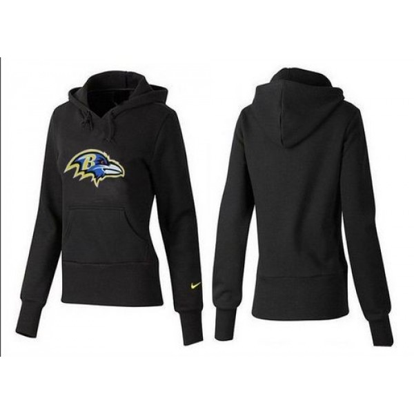 Women's Baltimore Ravens Logo Pullover Hoodie Black Jersey