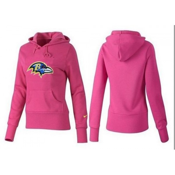 Women's Baltimore Ravens Logo Pullover Hoodie Pink Jersey