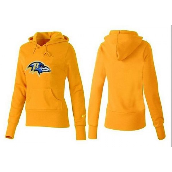 Women's Baltimore Ravens Logo Pullover Hoodie Yellow Jersey
