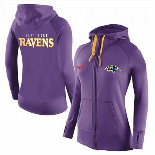Women's Baltimore Ravens Full-Zip Hoodie Purple Jersey