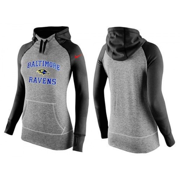 Women's Baltimore Ravens Hoodie Grey Black-1 Jersey