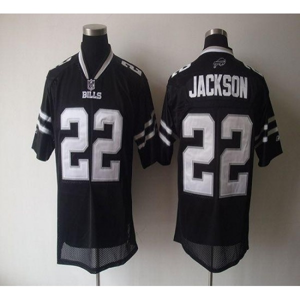 Bills #22 Fred Jackson Black Shadow Stitched NFL Jersey