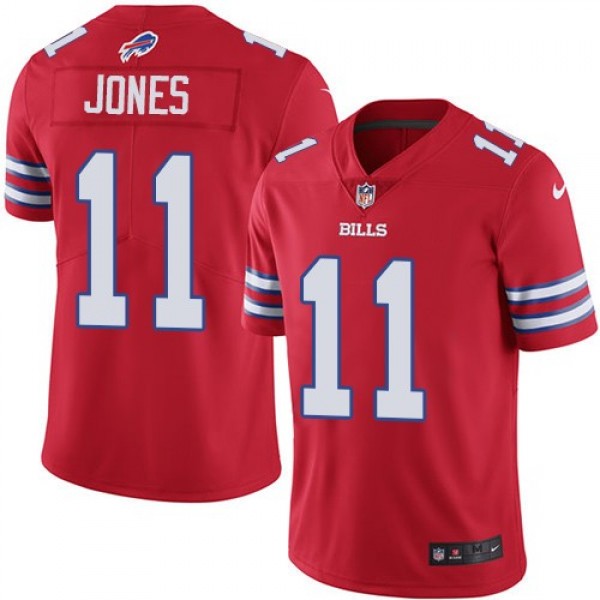 Nike Bills #11 Zay Jones Red Men's Stitched NFL Limited Rush Jersey