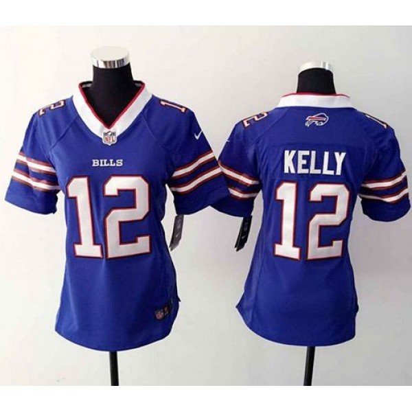 Women's Bills #12 Jim Kelly Royal Blue Team Color Stitched NFL Elite Jersey
