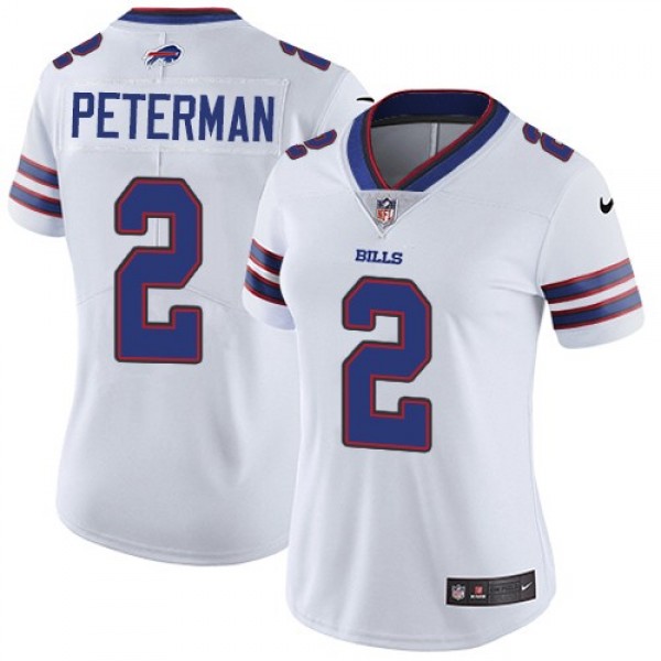 Women's Bills #2 Nathan Peterman White Stitched NFL Vapor Untouchable Limited Jersey