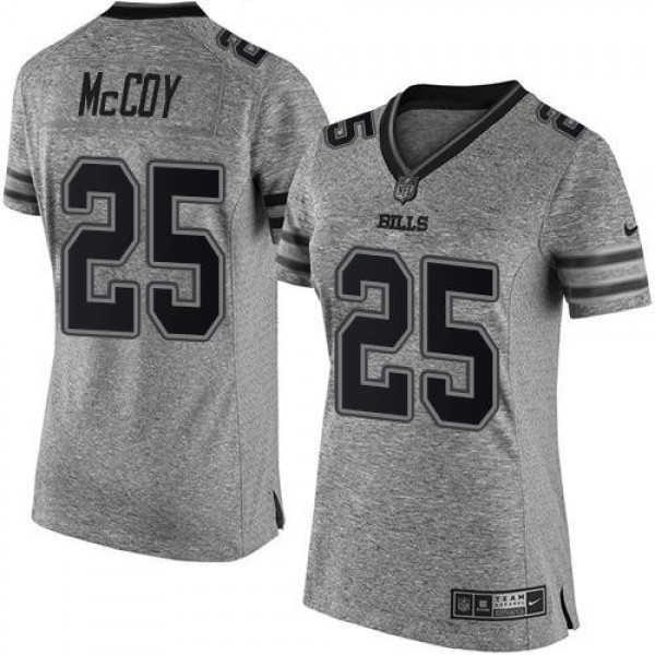 Women's Bills #25 LeSean McCoy Gray Stitched NFL Limited Gridiron Gray Jersey