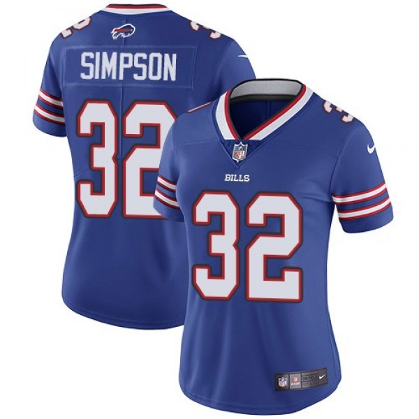 Women's Bills #32 OJ Simpson Royal Blue Team Color Stitched NFL Vapor Untouchable Limited Jersey