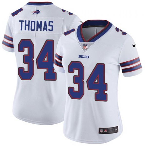 Women's Bills #34 Thurman Thomas White Stitched NFL Vapor Untouchable Limited Jersey