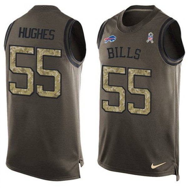 Nike Bills #55 Jerry Hughes Green Men's Stitched NFL Limited Salute To Service Tank Top Jersey