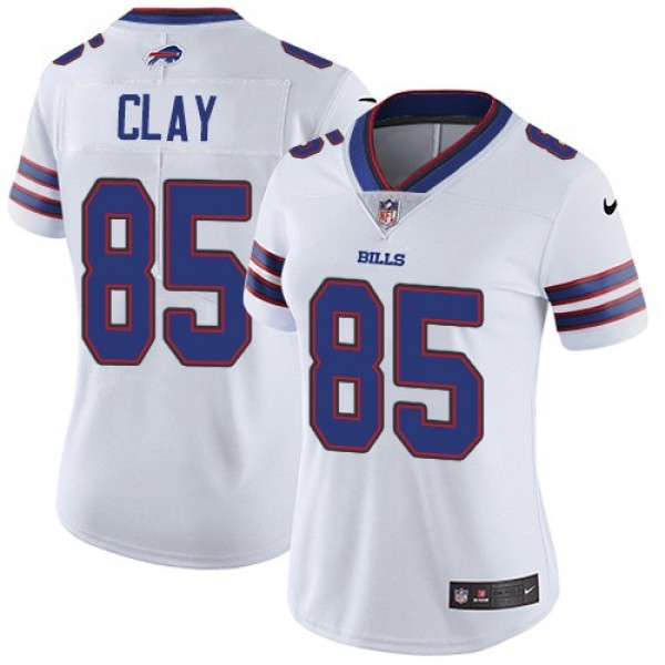 Women's Bills #85 Charles Clay White Stitched NFL Vapor Untouchable Limited Jersey