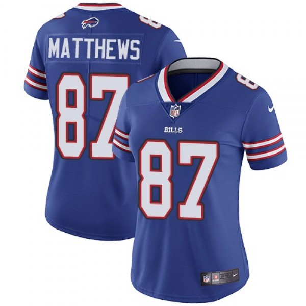 Women's Bills #87 Jordan Matthews Royal Blue Team Color Stitched NFL Vapor Untouchable Limited Jersey