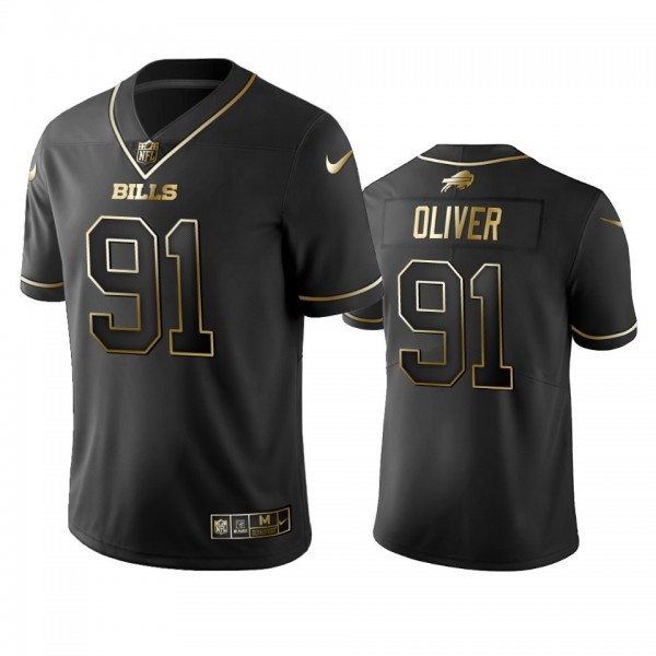 Nike Bills #91 Ed Oliver Black Golden Limited Edition Stitched NFL Jersey