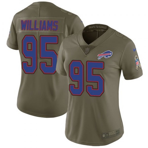 Women's Bills #95 Kyle Williams Olive Stitched NFL Limited 2017 Salute to Service Jersey