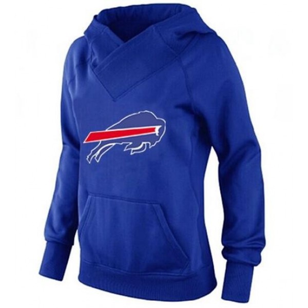 Women's Buffalo Bills Logo Pullover Hoodie Blue Jersey