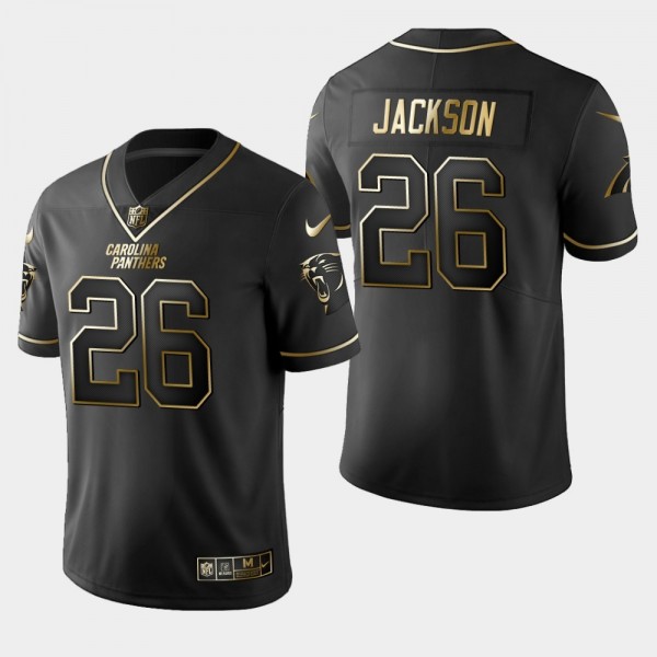 Carolina Panthers #26 Donte Jackson Vapor Limited Black Golden Jersey