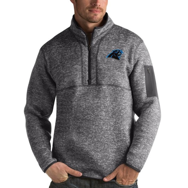 Carolina Panthers Antigua Fortune Quarter-Zip Pullover Jacket Charcoal