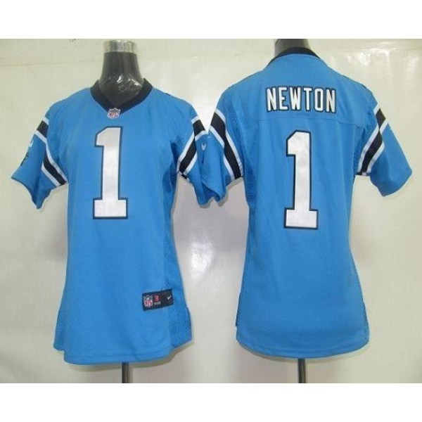 Women's Panthers #1 Cam Newton Blue Alternate Stitched NFL Elite Jersey