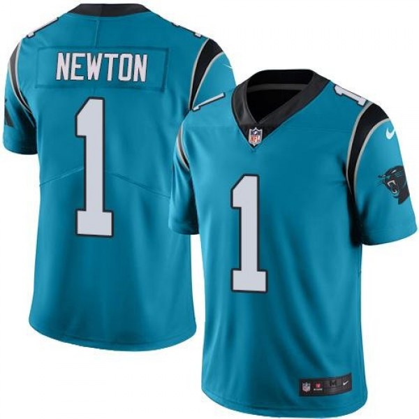 Nike Panthers #1 Cam Newton Blue Men's Stitched NFL Limited Rush Jersey