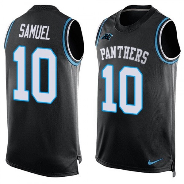 Nike Panthers #10 Curtis Samuel Black Team Color Men's Stitched NFL Limited Tank Top Jersey