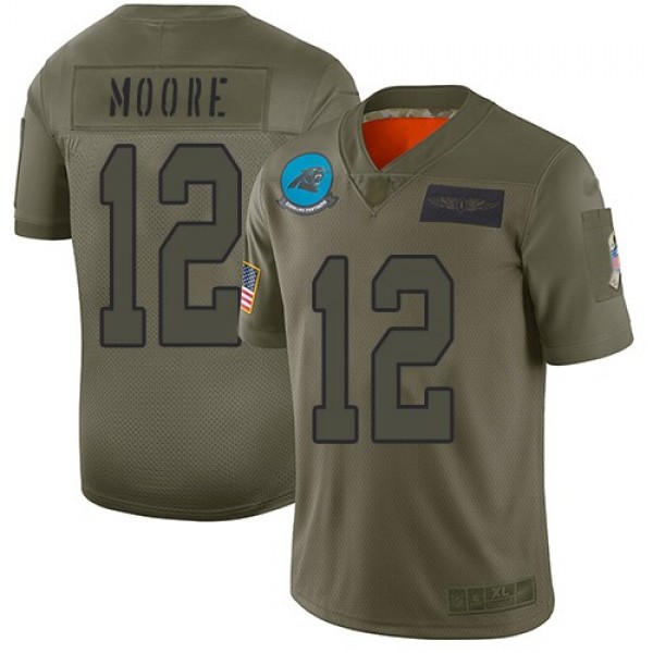 Nike Panthers #12 DJ Moore Camo Men's Stitched NFL Limited 2019 Salute To Service Jersey