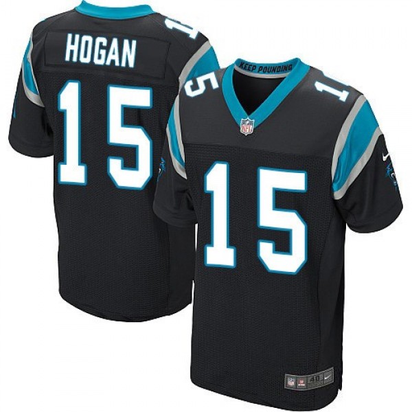 Nike Panthers #15 Chris Hogan Black Team Color Men's Stitched NFL Elite Jersey