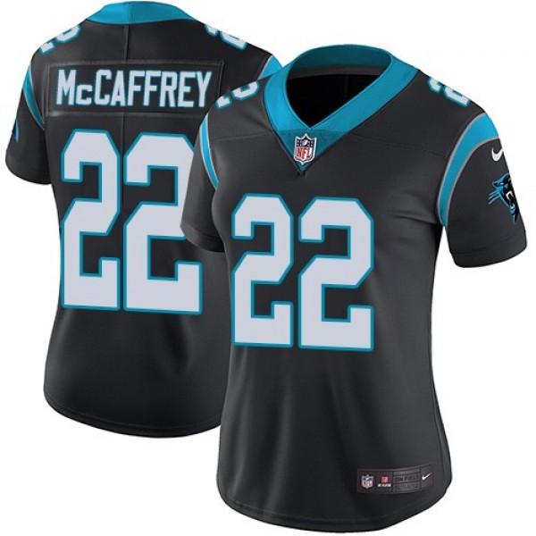 Women's Panthers #22 Christian McCaffrey Black Team Color Stitched NFL Vapor Untouchable Limited Jersey