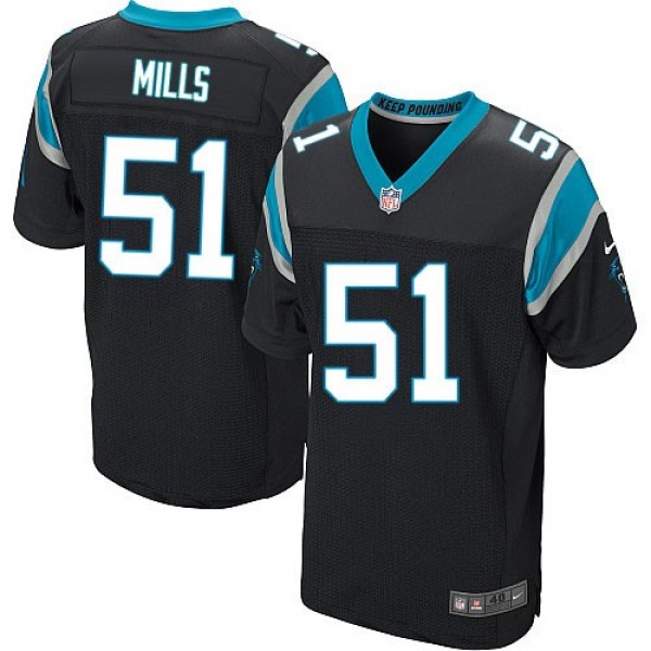 Nike Panthers #51 Sam Mills Black Team Color Men's Stitched NFL Elite Jersey