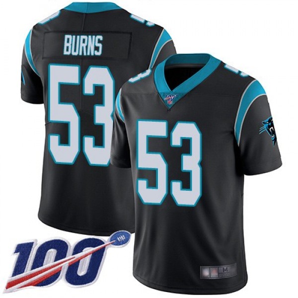 Nike Panthers #53 Brian Burns Black Team Color Men's Stitched NFL 100th Season Vapor Limited Jersey