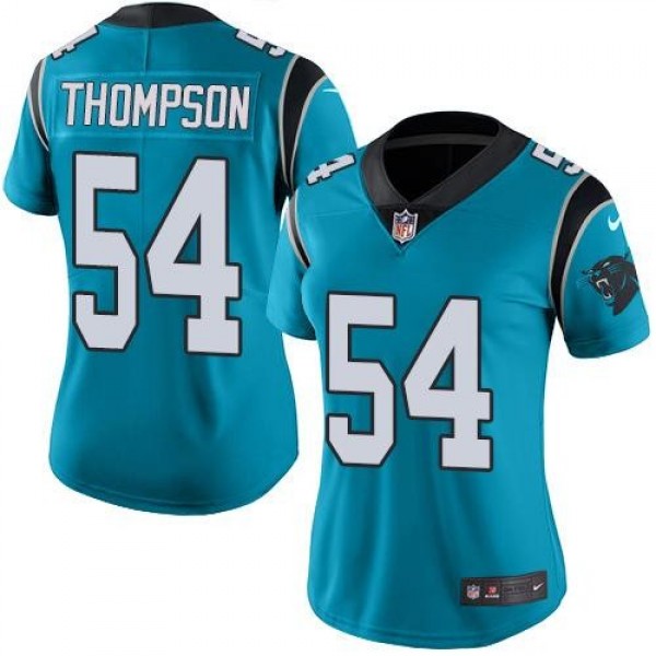 Women's Panthers #54 Shaq Thompson Blue Stitched NFL Limited Rush Jersey