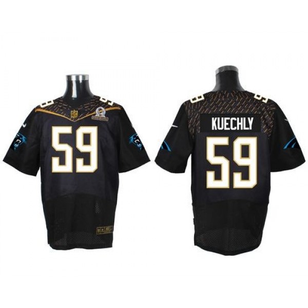 Nike Panthers #59 Luke Kuechly Black 2016 Pro Bowl Men's Stitched NFL Elite Jersey