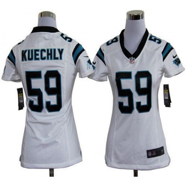 Women's Panthers #59 Luke Kuechly White Stitched NFL Elite Jersey