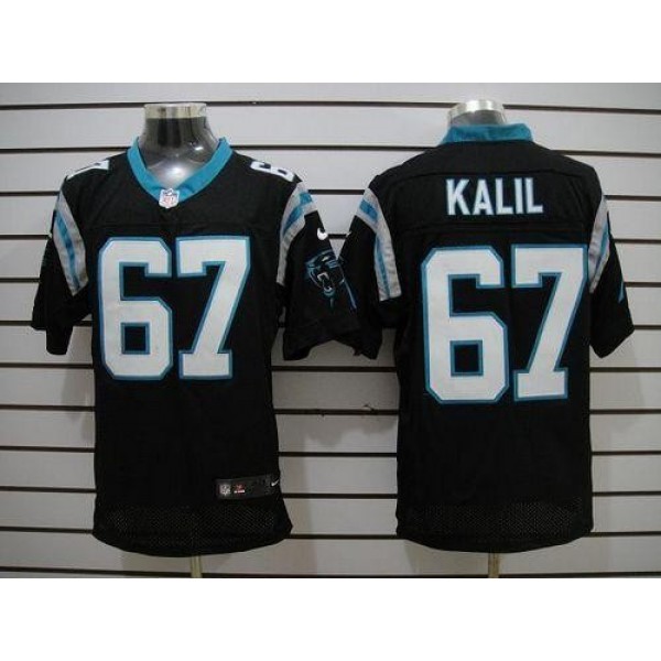 Nike Panthers #67 Ryan Kalil Black Team Color Men's Stitched NFL Elite Jersey