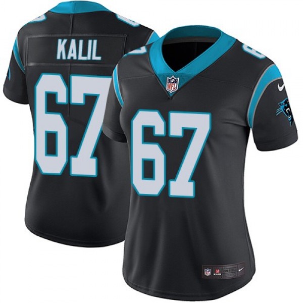 Women's Panthers #67 Ryan Kalil Black Team Color Stitched NFL Vapor Untouchable Limited Jersey
